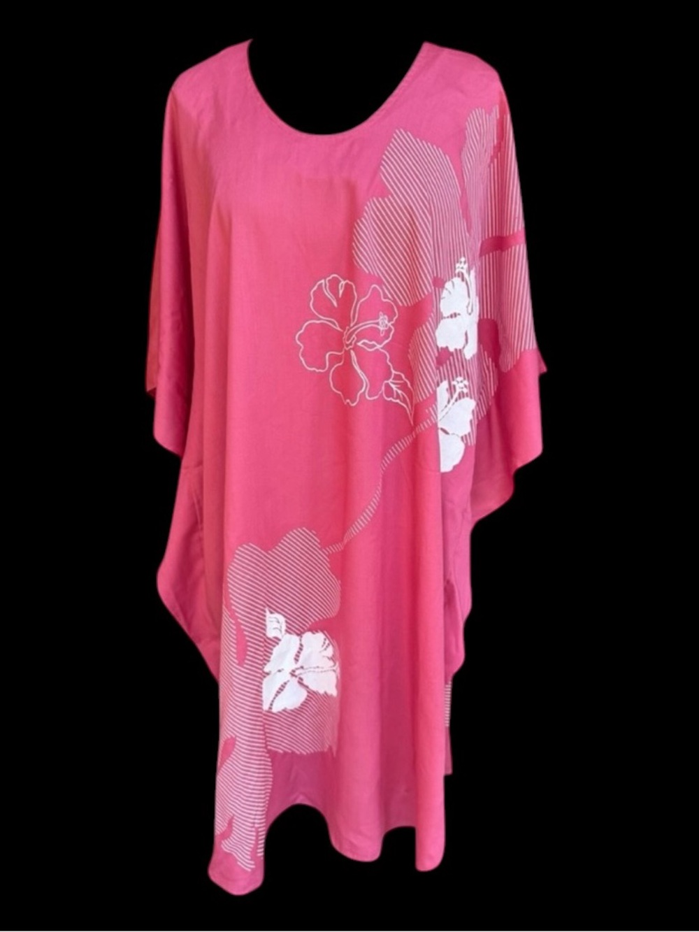 1970s Hans Jutte, Made in Hawaii, Poly/Rayon Floral Caftan‎